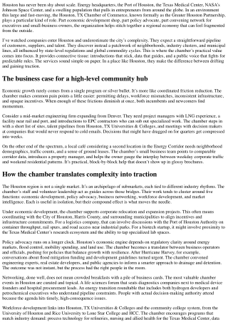 Exploring the Houston, Texas Chamber of Commerce's Contribution to Local Busines