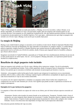 Paquetes con todo incluido a Beijing: ¡la experiencia que no te puedes perder!