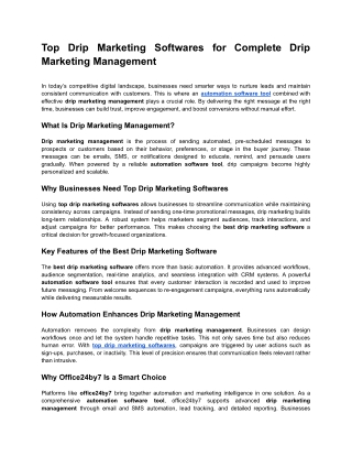 Top Drip Marketing Softwares for Complete Drip Marketing Management