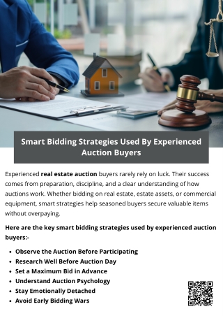 Smart Bidding Strategies Used By Experienced Auction Buyers