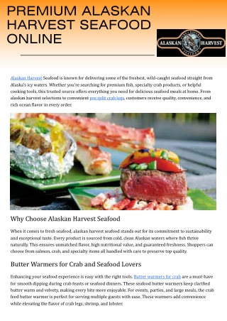 Premium Alaskan Harvest Seafood Online