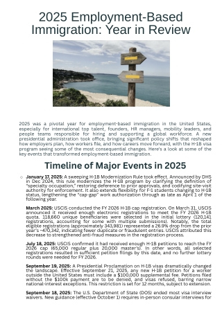 2025 Employment-Based Immigration Year in Review