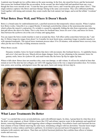 Botox vs Laser Treatment: Best Uses and Combined Plans