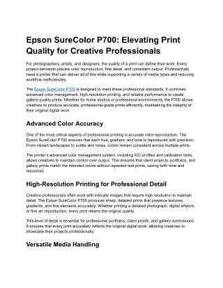 Epson SureColor P700