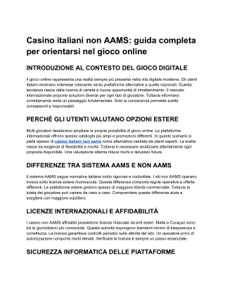 Casino italiani non AAMS_ guida completa per orientarsi nel gioco online