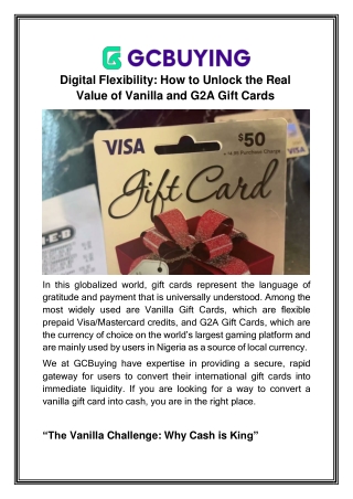 Digital Flexibility: How to Unlock the Real Value of Vanilla and G2A Gift Cards