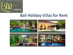 Bali Holiday Villas for Rent