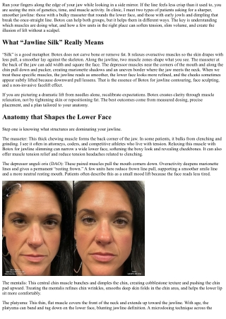 Jawline Silk: Botox for a Smoother Jawline