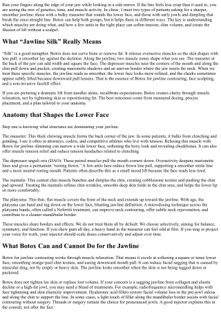 Jawline Silk: Botox for a Smoother Jawline