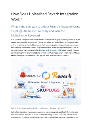 How Does Unleashed Reverb Integration Work