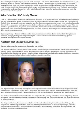 Jawline Silk: Botox for a Smoother Jawline