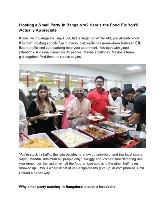 Hosting a Small Party in Bangalore