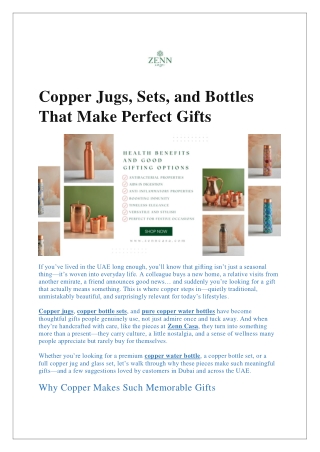 Copper Jugs, Sets, and Bottles That Make Perfect Gifts