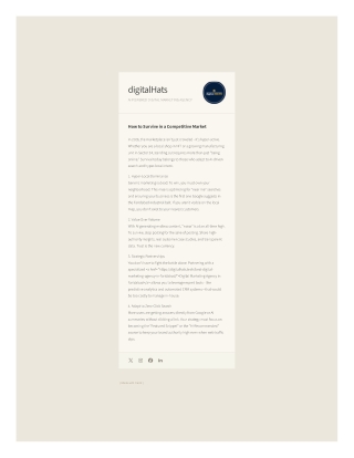 How to Survive in a Competitive Market