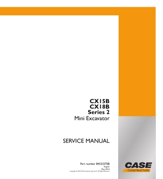CASE CX15B CX18B Series 2 Mini Excavator Service Repair Manual Instant Download