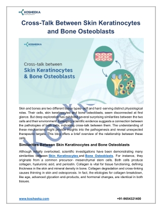 Cross Talk Between Skin Keratinocytes and Bone Osteoblasts
