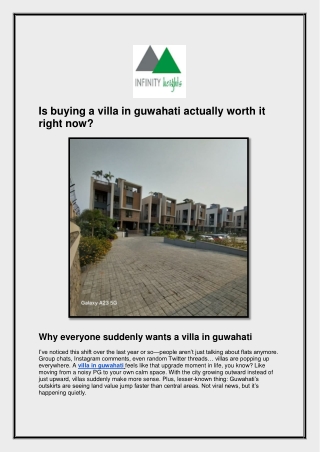 Is buying a villa in guwahati actually worth it right now?