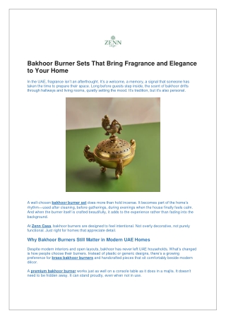 Bakhoor Burner Sets That Bring Fragrance and Elegance to Your Home