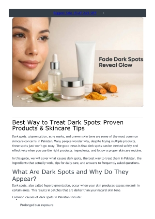 How To Treat Dark Spots On Face Safely And Effectively