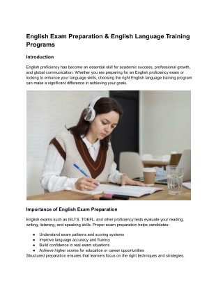 English Exam Preparation & Language Training