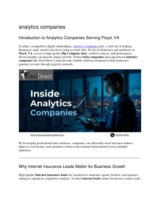 analytics companies