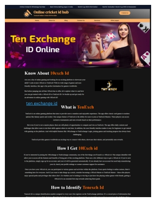 Overview & Information: 10Exch ID Platform