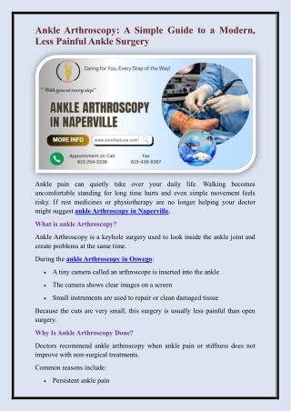 ankle Arthroscopy in Naperville