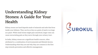 Kidney Stone Management in India_ Modern Treatments & Lifestyle Prevention