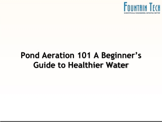 Pond Aeration 101 A Beginner’s Guide to Healthier Water
