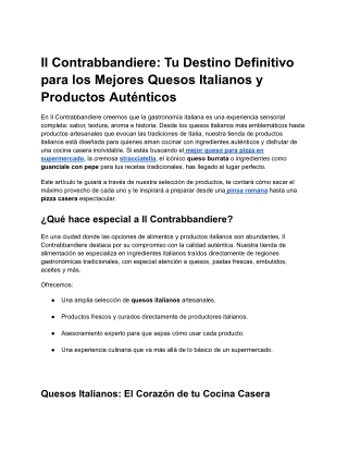 Il Contrabbandiere_ Mejores Quesos Italianos y Productos Auténticos (Jan 2026)