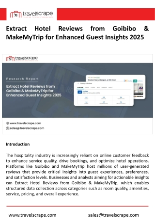Extract Hotel Reviews from Goibibo & MakeMyTrip for Guest Insights 2025