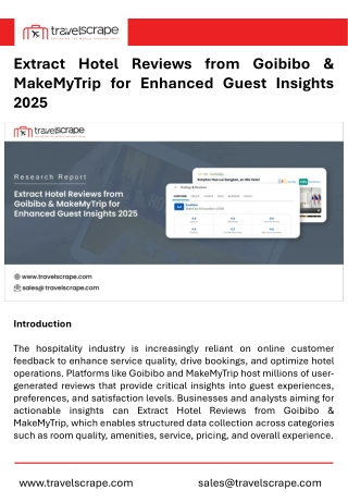 Extract Hotel Reviews from Goibibo & MakeMyTrip for Enhanced Guest Insights 2025