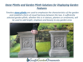 Stone Plinths and Garden Plinth Solutions for Displaying Garden Features