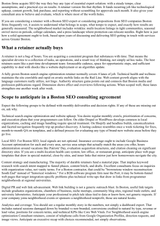 Search Engine Optimization Consulting Retainers: What Boston Clients Need To Ant
