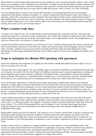 Search Engine Optimization Consulting Retainers: What Boston Clients Ought To An
