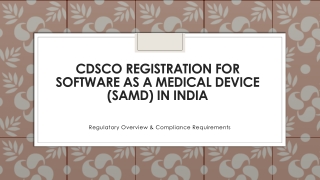 CDSCO Registration for Software as a Medical Device (SaMD) in India