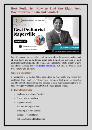 best podiatrist Naperville