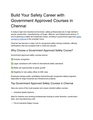 Build Your Safety Career with Government Approved Courses in Chennai (3)