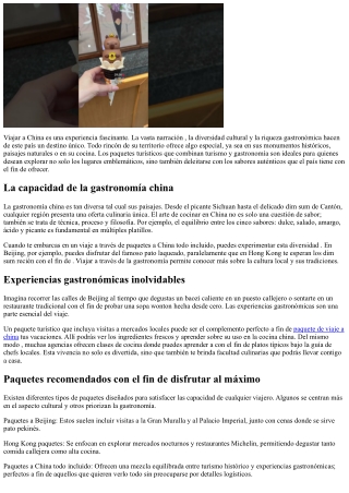 ¡Vive la experiencia china! Programas que combinan turismo y gastronomía