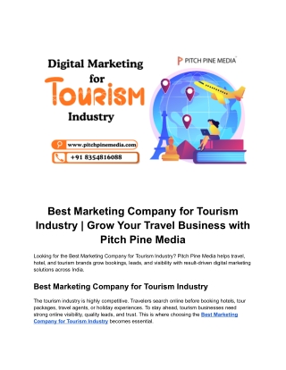 Best Marketing Company for Tourism Industry to Increase Bookings & Leads