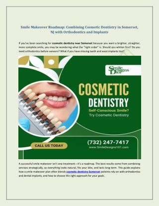 Smile Makeover Roadmap Combining Cosmetic Dentistry in Somerset, NJ with Orthodontics and Implants