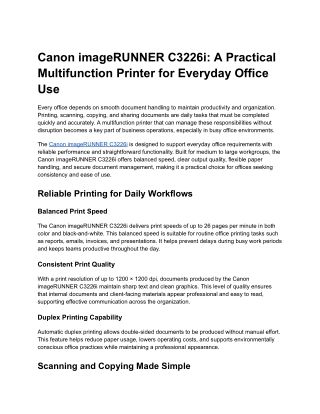 Canon imageRUNNER C3226i