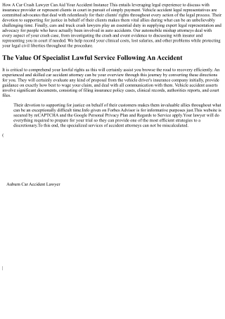 What Does An Auto Crash Lawyer Do?