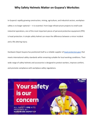 Why Safety Helmets Matter on Guyana’s Worksites