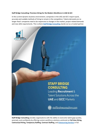 Staff Bridge Consulting - Precision Hiring for the Modern Workforce in UAE & GCC