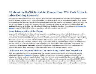 TERAVARNA India: Art Contest for Money & Exciting Rewards!