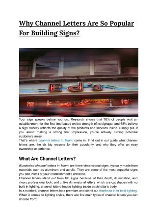 Why Channel Letters Are So Popular For Building Signs?