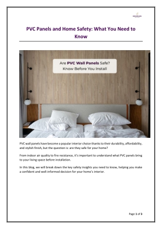 PVC Panels and Home Safety: What You Need to Know
