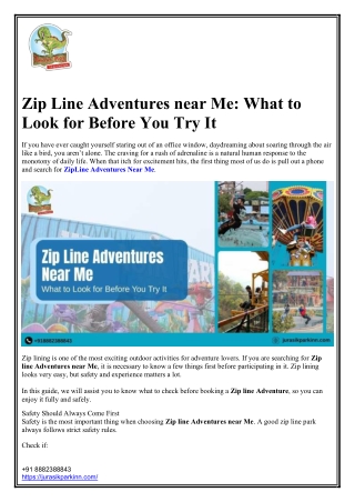 Zip line Adventures near Me – Safe and Easy Adventure Guide