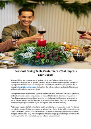 Seasonal Dining Table Centerpieces That Impress Your Guests